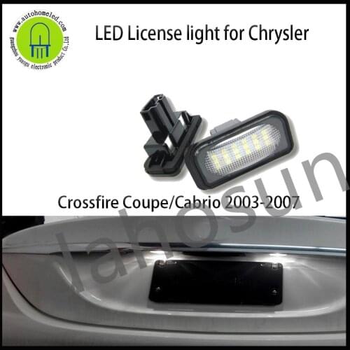 2Pcs Dahosun White LED License Plate Light Compatible With Chrysler Crossfire Roadster Coupe Error Free Number Plate Lamp
