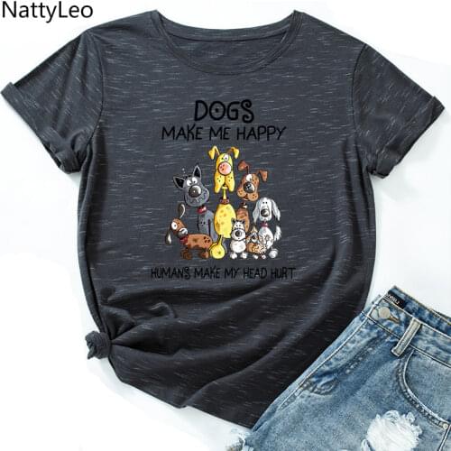 S-5XL 100%Cotton Women T Shirt Plus Size Women Shirt Lovely Dogs Printed Shirt O Neck Short Sleeve Tshirts Kawaii Y2k Top