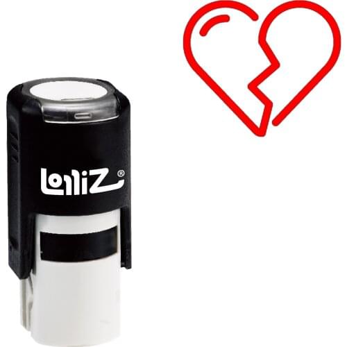 LolliZ Broken Heart Self-Inking Rubber Stamp - Modern Symbol Series