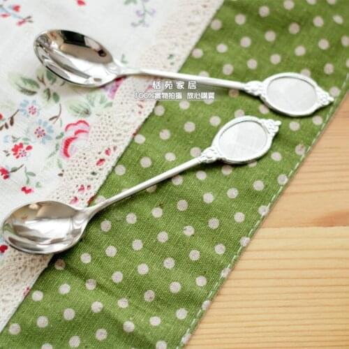 Fashion Retro Stainless Steel Coffee Spoons Small Mixing Spoons High Quality Ice Cream Spoons 2 Pieces/Lot