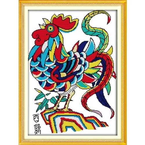 The crow of the rooster cross stitch kit 18ct 14ct 11ct count printed canvas stitching embroidery DIY handmade needlework