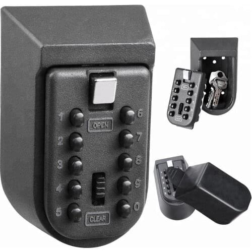 Wall Mounted Key Safe Box Mini Key Storage Cabinet Password Metal Key Storage Box with Waterproof Cover