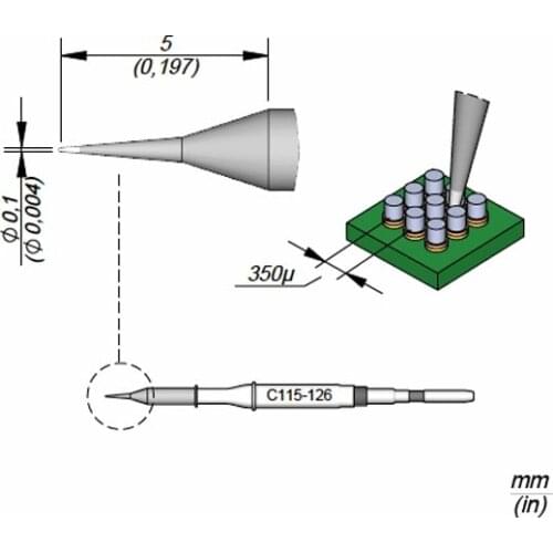 Original JBC C115126, CARTRIDGE Conical Ø0,1