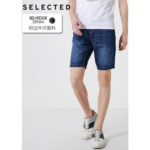 SELECTED Cotton and Linen Fading Straight Fit Denim Shorts C|4192S3513