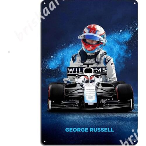 George Russell Formula 1 Poster Metal Signs Club Home Living Room Painting Décor Design Tin sign Posters