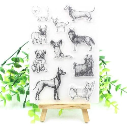 Pet Dog Transparent Clear Silicone Stamps for DIY Scrapbooking/Card Making/Kids Christmas Fun Decoration Supplies