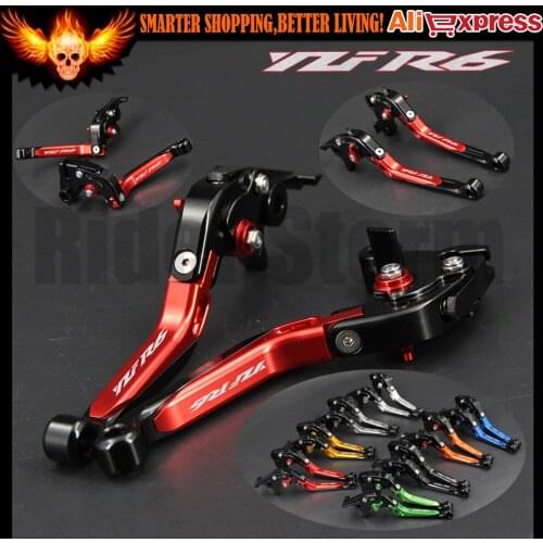 Red color Folding Extendable Motorcycle Adjustable CNC Brake Clutch Levers For Yamaha YZF R6 YZFR6 1999-2004 2000 2001 2002 2003