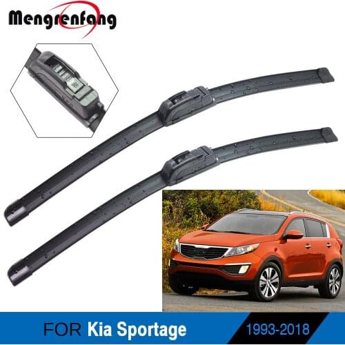 For Kia Sportage Car Front Windscreen Wiper Blades J Hook Arms Soft Rubber Wiper 1993-2018