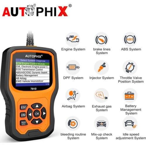 Autophix 7910 OBD2 Scanner Diagnostic Tools Code Reader Oil Service Full System EPB SAS Airbag Reset OBD 2 Multiple Languages