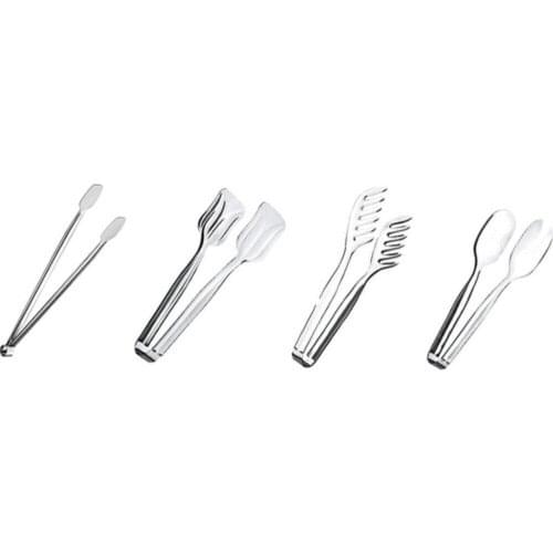 Steel Lux 4 Pcs Tongs Serving Set Tongs Serving Set Cake, Salad and Pasta Tongs Steel Luxury 4-Piece Tongs Set Kitchen Tool