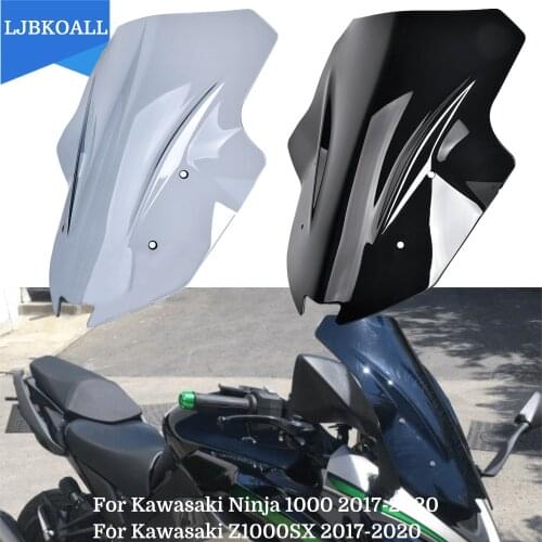 Motorcycle Windscreen Windshield Covers Screen Smoke Lens Motorbikes Deflector for Kawasaki Ninja 1000 Z1000SX 2017-2020 2018
