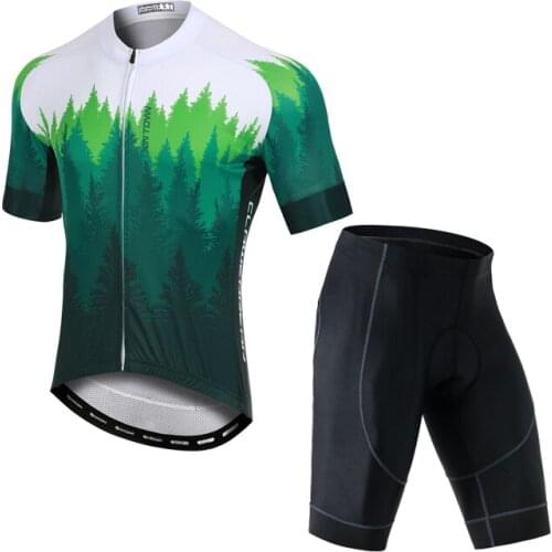 YOCENE Men Compression Cycling Suit Jersey Absorb Laest Bike Shorts Set Breathable Quick Dry Clothing For Bicycle