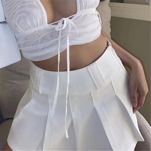 Women Skirt 2021 High Waist Preppy Style Student Pleated Skirts Female Cute Sweet Girls Dance Mini Skirt