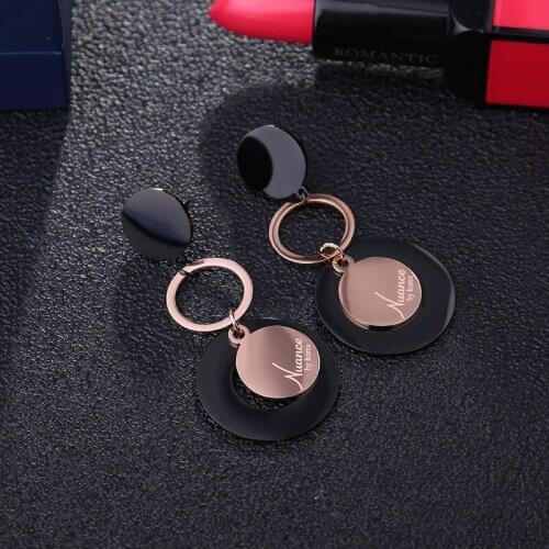 Womens simple titanium steel tassel plating earrings earrings long jewelry