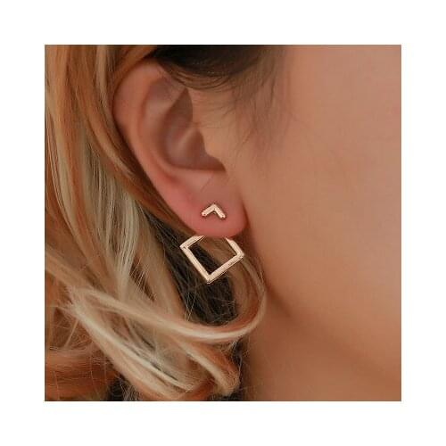 Hot Trendy Cute Nickel Free Earrings Fashion Jewelry Earrings Square Stud Earrings For Women Brincos Statement Earrings