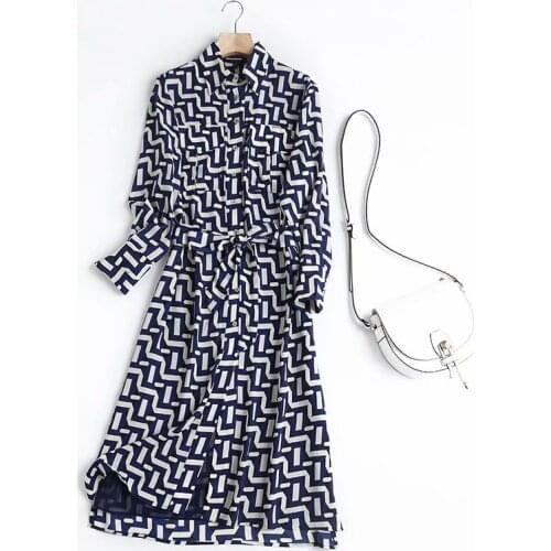 Dave&Di Summer England Style Vintage Geometric Printing Elegant Sashes Party Long Dress Women Vestidos De Fiesta De Noche