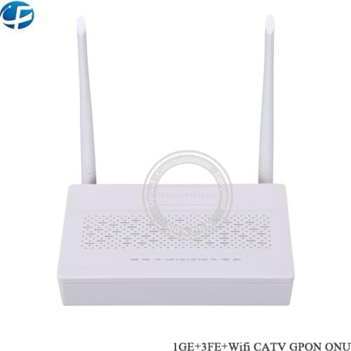 10PCS CATV Port GPON ONU ONT For Hua Wei, 1GE+3FE +CATV +WIFI English version ONU ONT