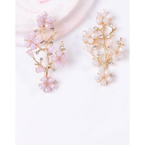 10 PCS 28x51mm Metal Alloy Crystal Rhinestone Branch Flowers DIY Handmade Accessories For Jewelry Making