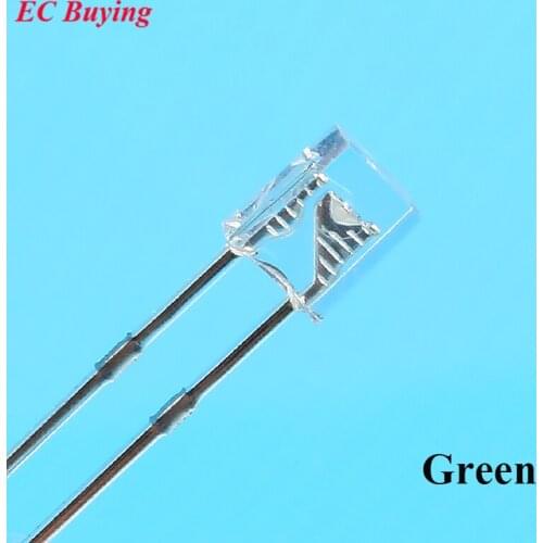 EC Buying 100pcs 2X3X4 LED Green Transparent DC Rectangle LED-Light Emitting Diode 2 * 3 * 4 mm Ultra Bright Bulb