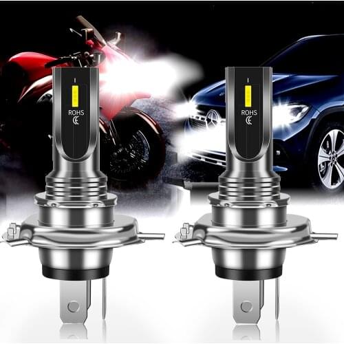 2Pcs H4 H7 Bright White Light Car Motocycle LED Headlight 6500K 80W Modified Fog Lamp Bulb Universal Replacement Head Lights