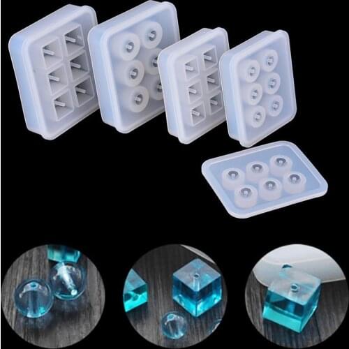 5 Sizes Jewelry Sphere Square Diamond Shape Body Pendant Casting Mold Tools Silicone Resin Craft DIY Jewelry Tool