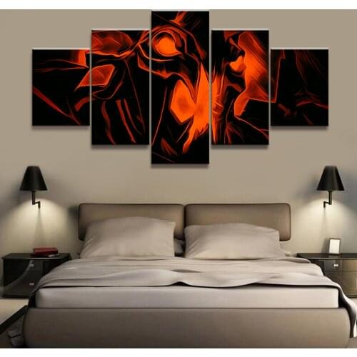 5 Piece HD Picture DOTA 2 Game Poster Wall Sticker demon Paintings Artwork Canvas Art for Home Decor Wall Art