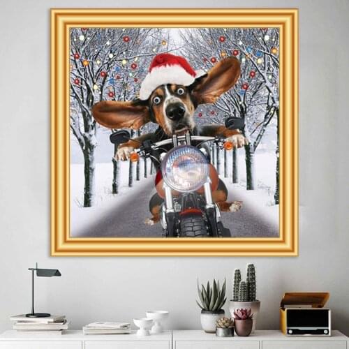 5D Diy Diamond Painting Animal Dog Kit Full Drill Embroidery Christmas Gift Mosaic Art Picture of Rhinestones Handicraft Decor
