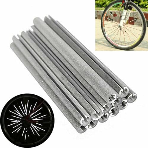 72 pcs Reflective Mount Clip Tube Warning Strip Bicycle Wheel Spoke Reflector Mountain Rear Bike Reflector Light
