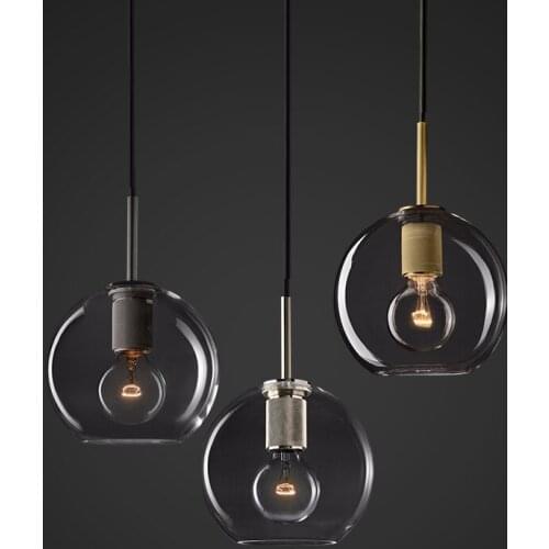 American industrial wind chandelier Nordic modern minimalist cafe clothing store ball glass restaurant bar chandelier