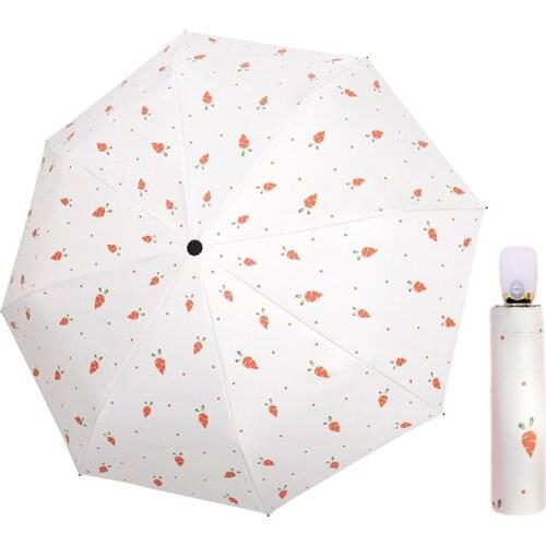 Automatic Wind Resistant Folding Umbrella Rain Women Auto Fruits Mini Rainy Windproof Umbrella Men Black Coating Parasol