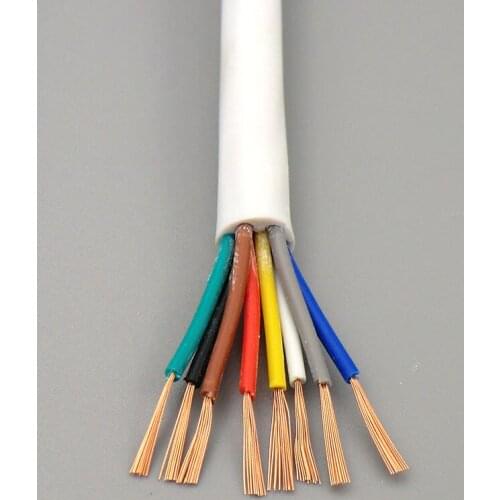 White Wire Soft Sheath Cable 8,10 core 0.12,0.2mm² 27,24AWG Signal Line Extruding Produce Oxygen Free Copper