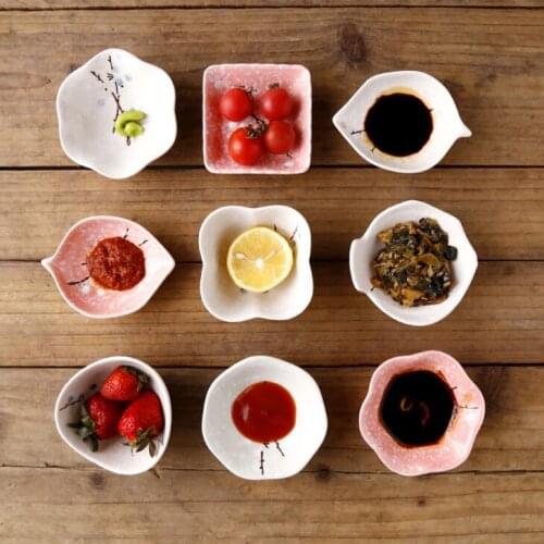 Dish of Japanese and Japanese seasoning with seasoning and butterfly peanut dish for family restaurant dessert with dipping sauc