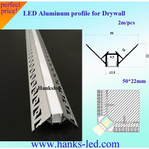 BIG clearance 10pcs/lot 2m/pc 45 degree corner Drywall aluminum profile for 5050 3528 with Fedex shipping