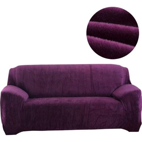 Simple style Flannel Solid Color Sofa Cover Elastic Slipcover for Sectional Sofa Single L Shaped Loveseat Sofa Couch Case S-11