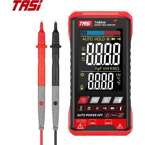 TASI TA804AB DIGITAL MULTIMETER Professional Auto Tester Multimeter HD Color Screen Ultrathin Intelligent OHM NCV Voltage Meter