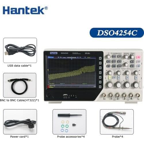 Hantek Digital Oscilloscope DSO4084C DSO4104C DSO4204C DSO4254C 4CH 80-250 MHz 1GSa/s +1CH Arbitary Function Waveform Generator