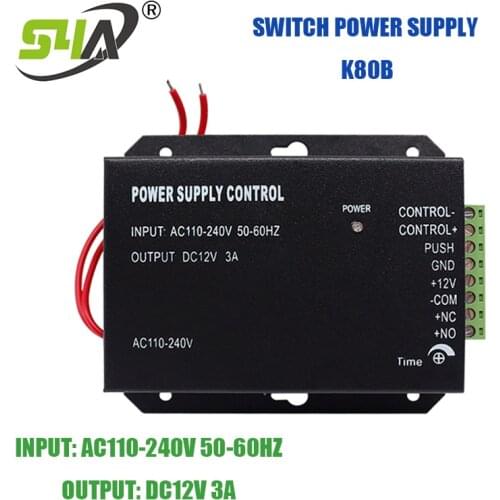 DC12V 3A Door Access Control System K80 Switch Power Supply 3A/AC110-240V
