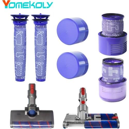 For Dyson Cordless Vacuum Cleaners V7 V8 V10 V11 Universal Wheel Soft Velvet Double Rolling Brush Replacement Accessories Parts