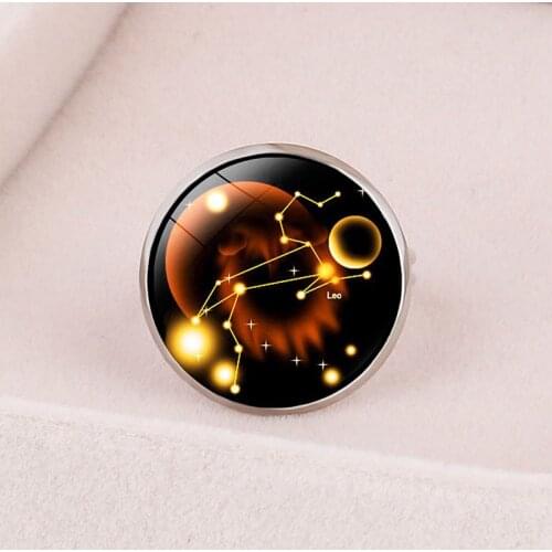 Exquisite Rings For Women New Fashion Trend Twelve Constellations Pattern Glass-Inlaid Adjustable Opening Metal Unisex Retro2019