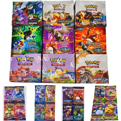 324 Pcs GX MEGA Shining Charizard Pokemon Cards Game Battle Metal Carte Trading 36 Bags Cards Game Children Pokemons Pikachu Toy