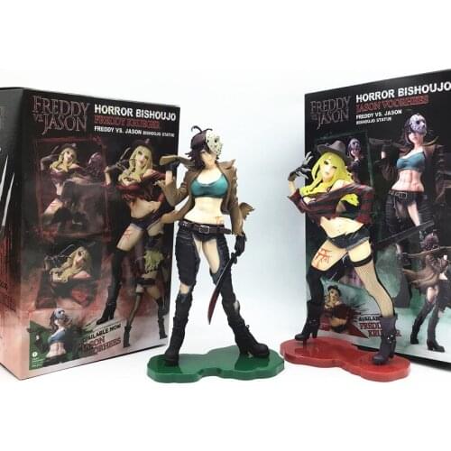 In Stock Female version Horror Bishoujo Freddy krueger vs Jason voorhees Sexy statue Figure Collectible Model Toy gift 22cm