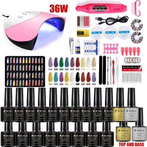 Mr Chem 54W Manicure Set Nail Salon 18/12/10 Colors Electric Nail Drill Machine UV LED Lamp Dryer Nails Art Decoration Tool uñas