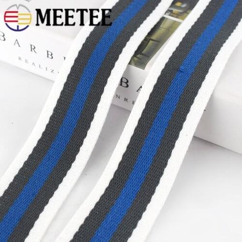 4Meters Meetee Polyester Stripe Webbings Tapes Backpack Bag Strap Belt Ribbons DIY Garment Sewing Tape Bias Binding Accessories