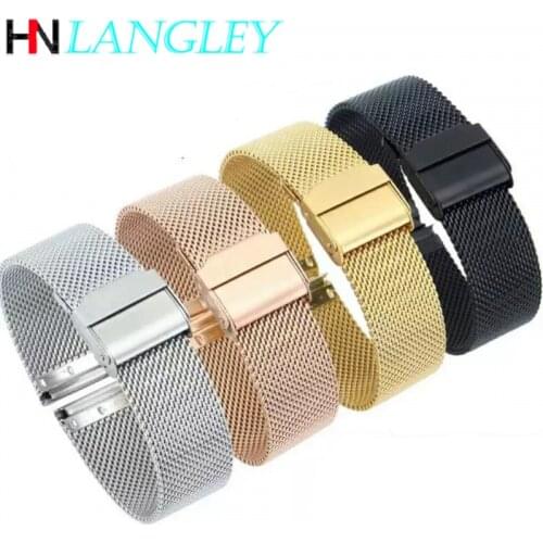 Milanese Fine Mesh Watch Band Stainless Steel Strap for DW Watch Strap Woven Mesh Bands 12/13/14/15/16/17/18/19/20/22/24 Mm Size