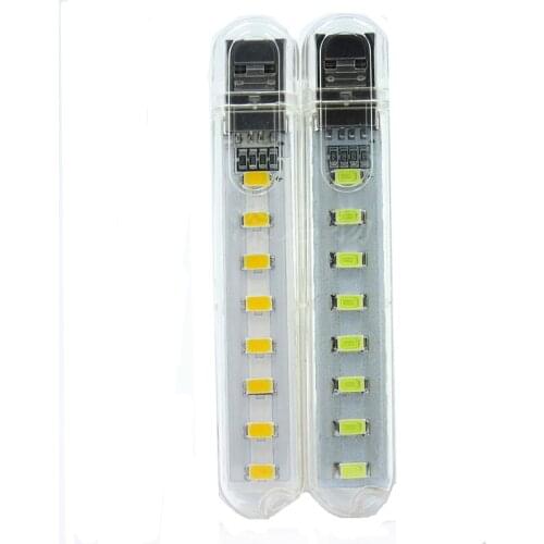 Mini Portable USB LED Book Light DC5V Ultra Bright Reading Book Lamp 8leds Lights For Power Bank PC Laptop Notebook