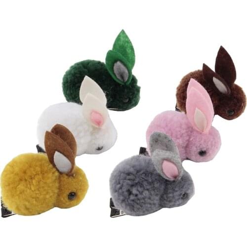 Fashion 2PCS Lovely Rabbit Baby Hair Clips Kids Hairpins Princess Handmade Barrette Children Headwear Girls Hair Accessories