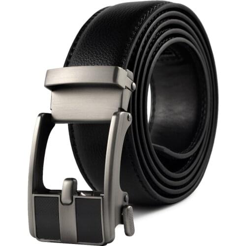 Automatic Buckle Belt Black 2020 Quality Genuine Leather Belt Men Fashion Male Straps 100-130CM