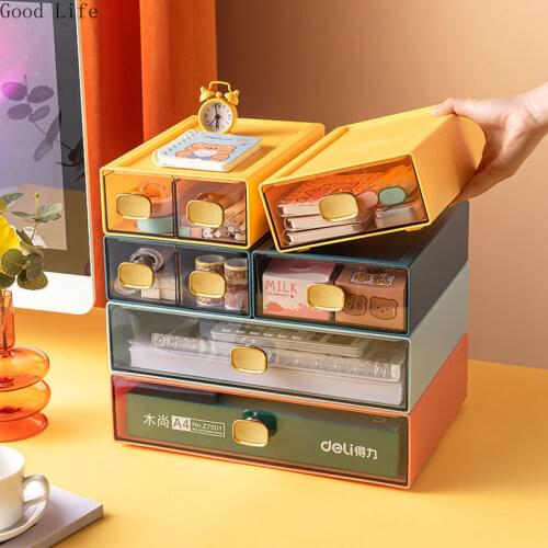 Desktop Stackable Storage Box Cosmetic Storage Organizer Home Office Stationery Sundries Makeup Storage Drawers