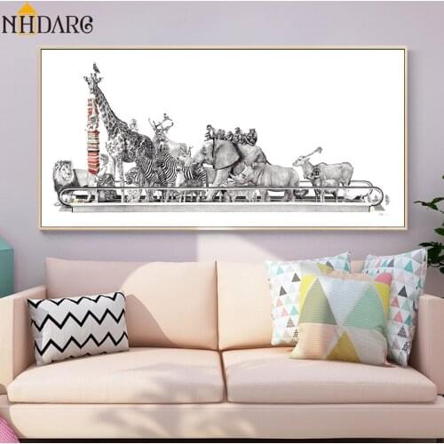 Nordic Kids Room Childrens Education Animal World Canvas Print Painting Poster Art Wall Pictures Living Room Bedroom Home Decor