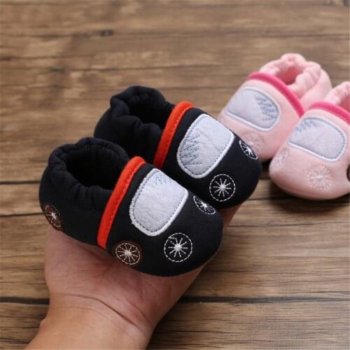 Baby Boys Girls Soft Cotton First Walkers Prewalker Newborn Embroidery Patterns Anti-Slip Soft Sole Footwear Casual Shoes